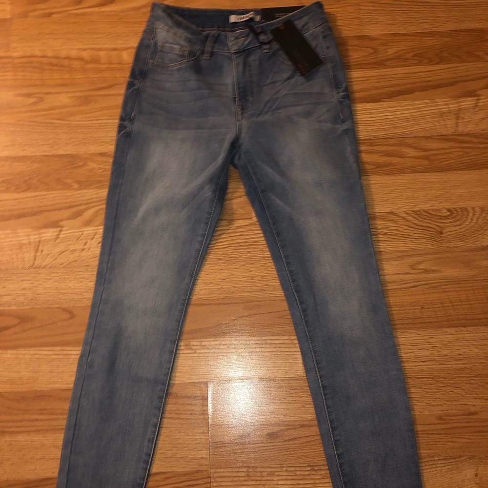 Light washed blue jeans